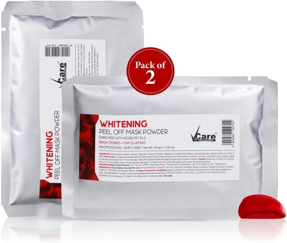 Whitening Peel Off Face Mask Powder For Skincare| Facial Skin Care Product for Women Smoothing, Moisturizing, Cleansing, Refreshing for Men and Women 30gm Pack of 2