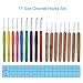 Ergonomic Crochet Hook Needles Set with Case,9PCS Extra Long Soft Crochet Hooks(2mm-8mm) & 8PCS Bamboo Handles Hook(1mm-2.75mm) Comfort Grip Perfect for Arthritic Hands Accessories Included