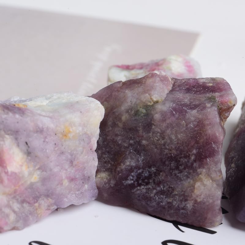 Miniatura 8 de Zenkeeper Piedras de cristal de turmalina en flor de ciruelo en bruto de 1 libra, piedras grandes de turmalina negra cruda, piedra curativa de