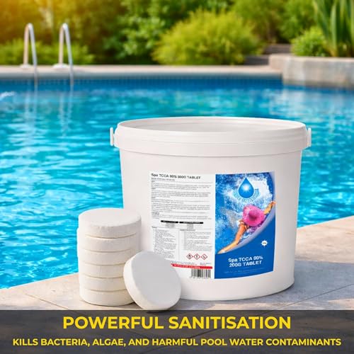 5 Kg Stabilised Chlorine Tablets 25 x 200g Slow Release Large Dispenser Tablets for Hot Tubs, Swimming Pools, Spas, Paddling Pool Water Cleaning and Sanitising - Image 3
