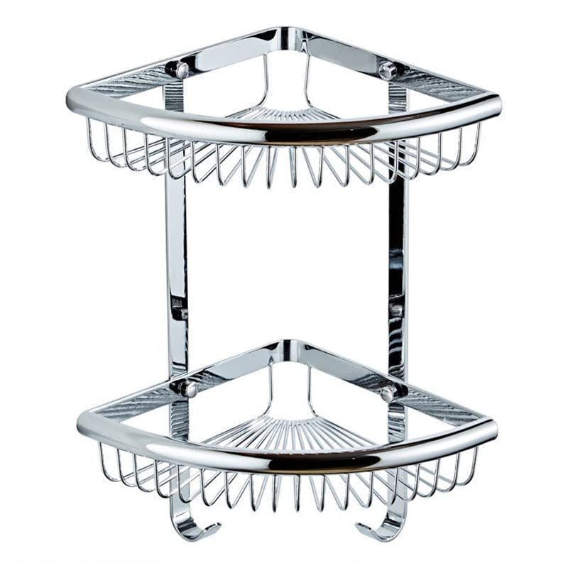 LUUYYI Wall Mounted Corner Shower Caddy - Dual Shelf nizer with Hooks Versatile Floating Shelves for Bathroom Kitchen