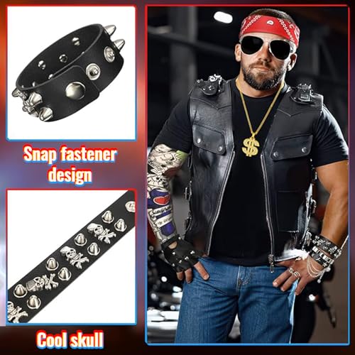 6 Pezzi Punk Gothic Rocker Kit, Set di Accessori