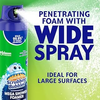 Scrubbing Bubbles Mega Bathroom and Shower Foamer Aerosol, Rainshower Scent, 20oz (Pack of 2)