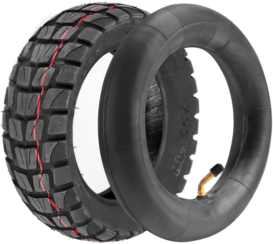 Generic 255x80 Off-Road Tire & Inner Tube Set for 10" Electric Scooter, 6" Rim, 3" Width, Directional Tread, 50 PSI, Year Round, Tube Construction