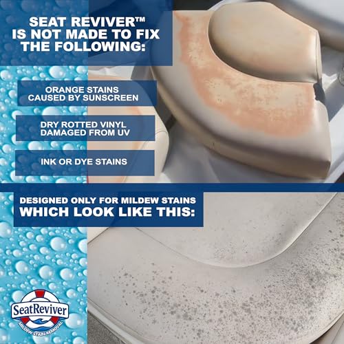 mildew stain remover for boat seats vinyl amp plastic  fast-acting gel formula that sticks longer  no scrub needed  32oz
