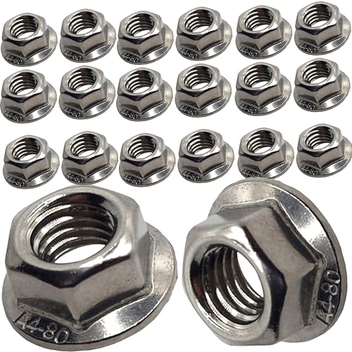 M6 Serrated Flange Nuts Marine Grade Style in A4 Stainless Steel 316 – Corrosion Resistant Fasteners (Pack of 20)