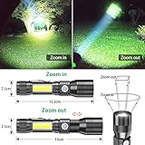 iToncs USB Rechargeable Torches, 3 in 1 Torches LED Super Bright [whitelight redlight & UV] Powerful Tactical UV Torch Rechargeable Black Light with 7 Modes, Zoomable for Camping [2 Pack] - Image 2