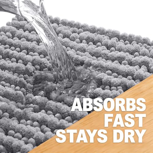 Save 44% on OLANLY Soft Chenille Bathroom Rug Mat - Non-Slip & Washable