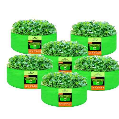 Image of Kingwell Grow Bag 15x6 inch Pack of 6 For Terrace Garden Leafy Vegetable Plant Grow Bags Fruits Growing Containers For terrece Gardening