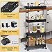SPACEKEEPER Slim Rolling Storage Cart 4 Tier Bathroom Organizer Cart Mobile Shelving Unit Slide Out Utility Cart for Kitchen, Bthroom, Makeup, Craft, Laundry Narrow Places, Black