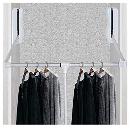 Wardrobe Lifter, Pull-Down Adjustable Width Hanger For Home Closet, Save Space, Light Storage System With Aluminum Pole, Silver, Load 30Kg (Size : 450-600Mm) #TOP2