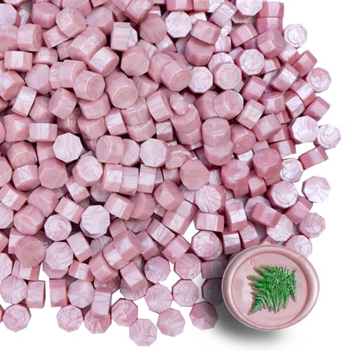 Perles de Cire à Cacheter Tomgenrine - Lot de 520 Perles Rose nacré | Pour Lettres Élégantes,Cartes de Vœux,Bouteilles de Vin & Créations Artistiques | Décoration Événementielle et Projets DIY