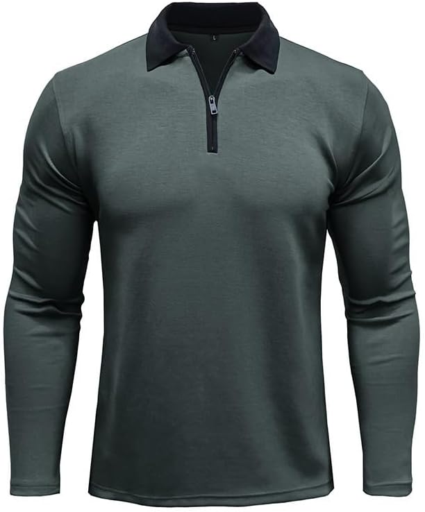 Men's Polyester Business Tops Fashion Lapel CasualSlim Fit Shirt Long Sleeves Splicing Versatile Tops