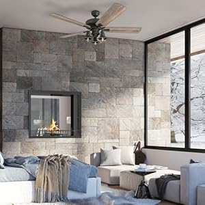 Prominence Home Ennora 52 Inch Farmhouse LED Ceiling Fan with Light Pull Chain Three Mounting Options 5 Dual Finish Blades Reversible Motor 50650 01 Bronze