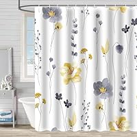 Amazon｜KKAERDIシャワーカーテン トップの植物に水彩画の葉