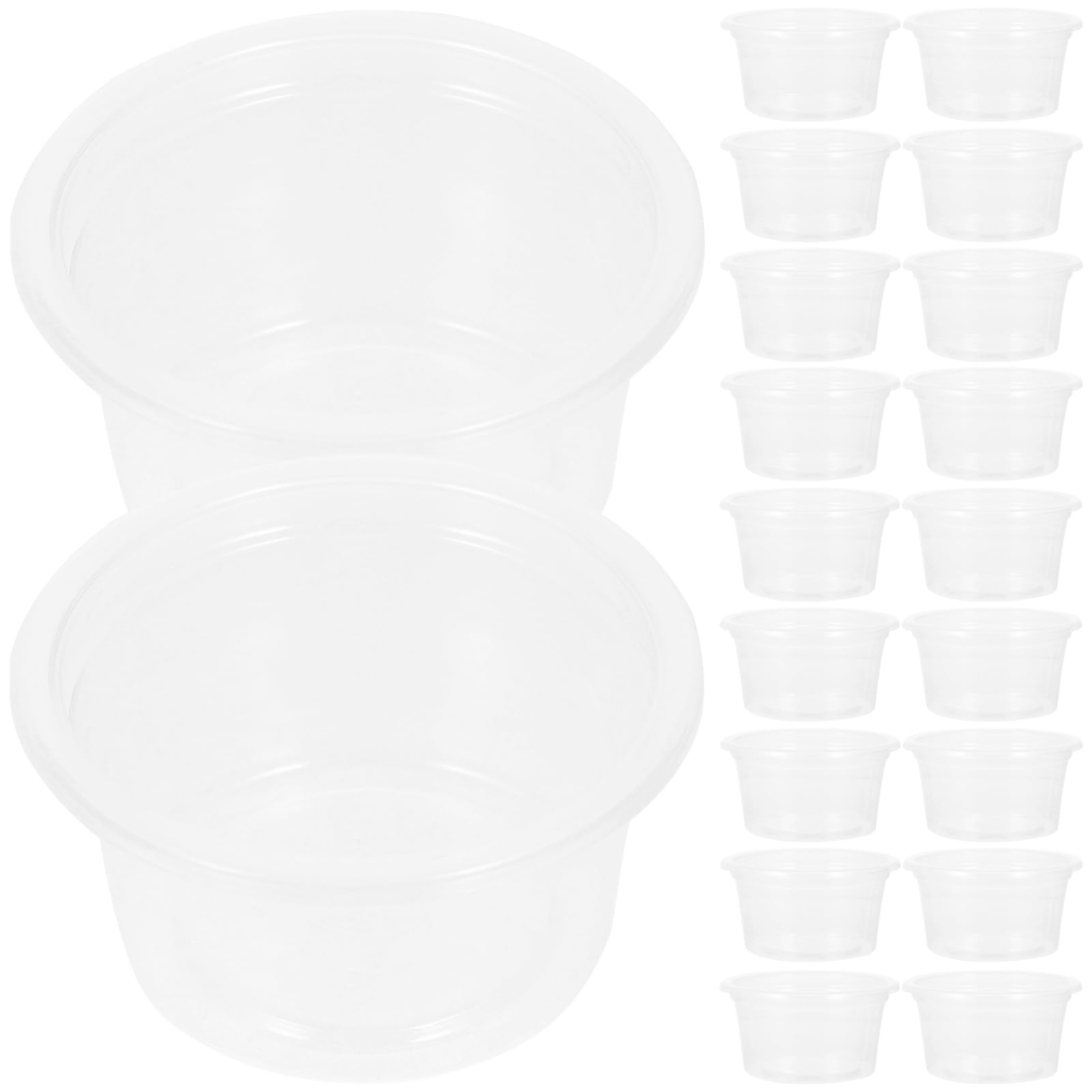 PATKAW 20pcs Reptile Water Box Reptile Water Bowl Crested Gecko Food Cups Compact Reptile Bowl Food Bowl Transparent Plastic Lizard