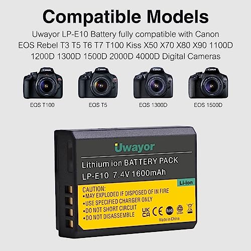 Batería LP-E10 de repuesto para Canon EOS 1100D 1200D 4000D 3