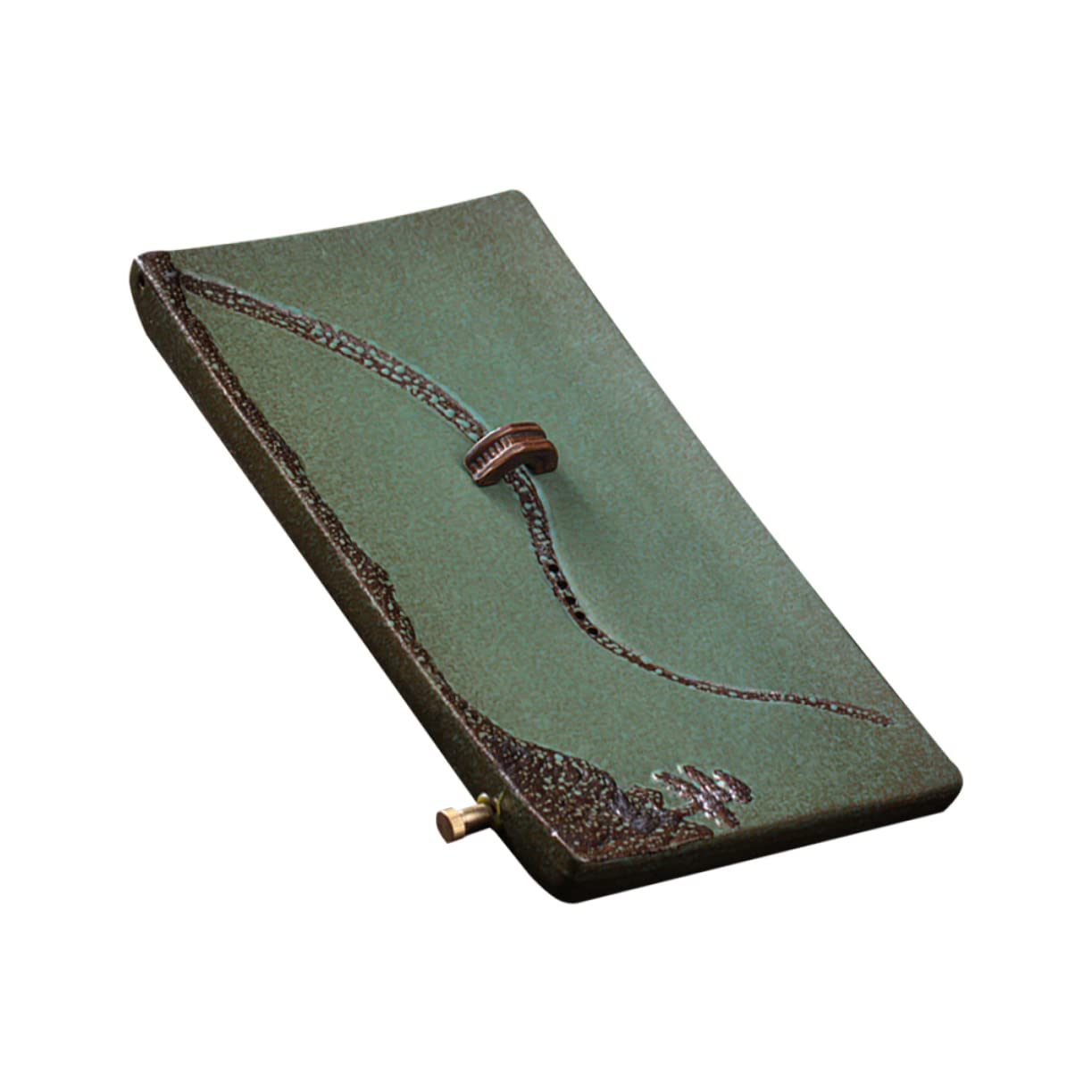 GRIRIW Tea Tray Japanese Style Stone Tea Set Ceramic Teapot Coaster Storage Plate