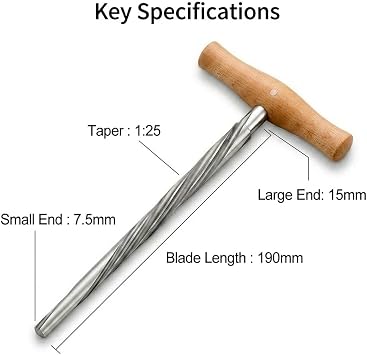 Yinfente instrument Making Repair Tools 4/4 Cello Peg Hole Reamer high-speed steel (Cello tool)