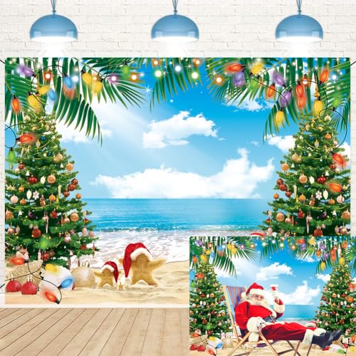 Toile de fond Noël en juillet sur la plage pour vos fêtes d'été tropicales
