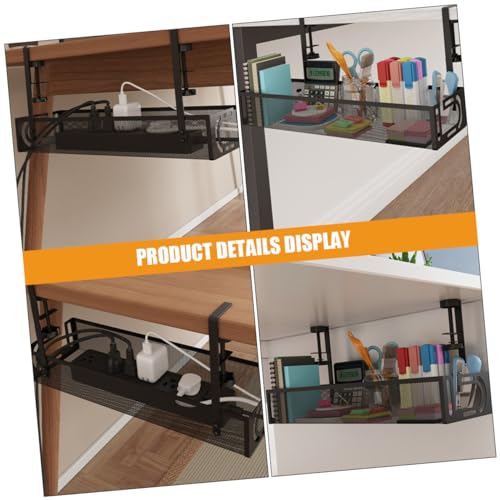 Soporte para Gestión de Cables Bajo Escritorio Organizador de Cables en Tira Negra para Escritorio miniatura 6
