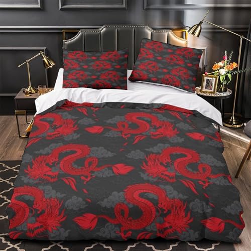 Linge de lit microfibre king size housse de couette fleurs 3D - 2