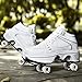 XCZZYC Bottes de Patins à roulettes quadruples réglables à 4 Roues, Chaussures à roulettes Chaussures de Skate pour Femmes Hommes, Chaussures de Roues pour Enfants garçons Chaussures de Baskets à r