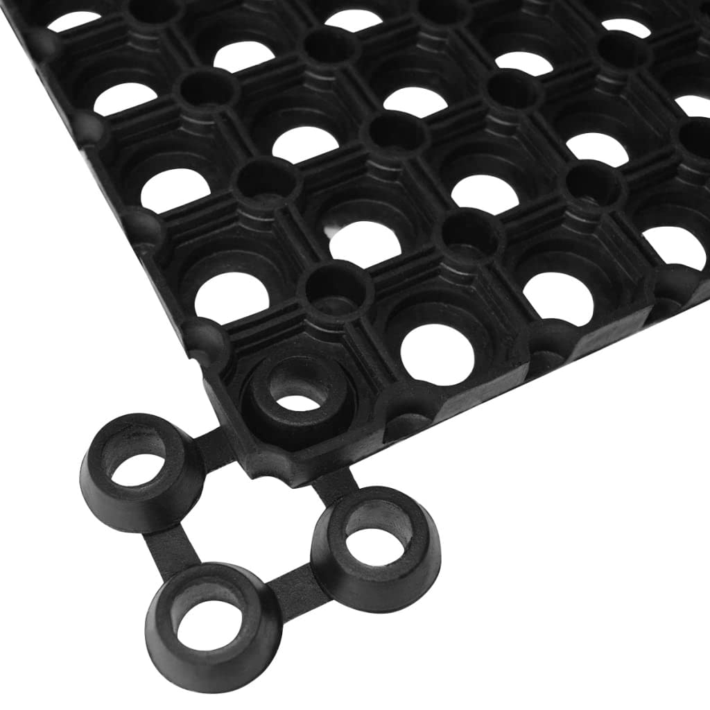 Esterilla de goma para anillos, 22 mm, 100 x 150 cm, resistente alfombrilla de goma para interior y exterior, antideslizante, para terraza, garaje, taller, establo