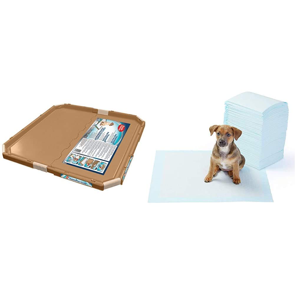Simple Solution perro y soporte almohadilla del cachorro, almohadillas entrenamiento tamaño grande o regular + Amazon Basics - Toallitas de entrenamiento para mascotas (tamaño regular, 100 unidades)