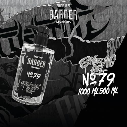 Barber Marmara No. 79 Shaving Gel for Men Transparent No Foam Shave Gel with Pump Professional Turkish Barber Quality for Beard Contours, Neckline & Close Shave Gel 500ml
