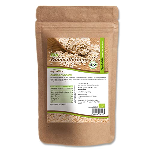 Mynatura Bio Quinoaflocken I Quinoa I Müsliflocken I Müslibowl I Vegane Ernährung I Porridge Zutat I Südamerikanische Küche I Quinoaflakes I Im Beutel (1000g)