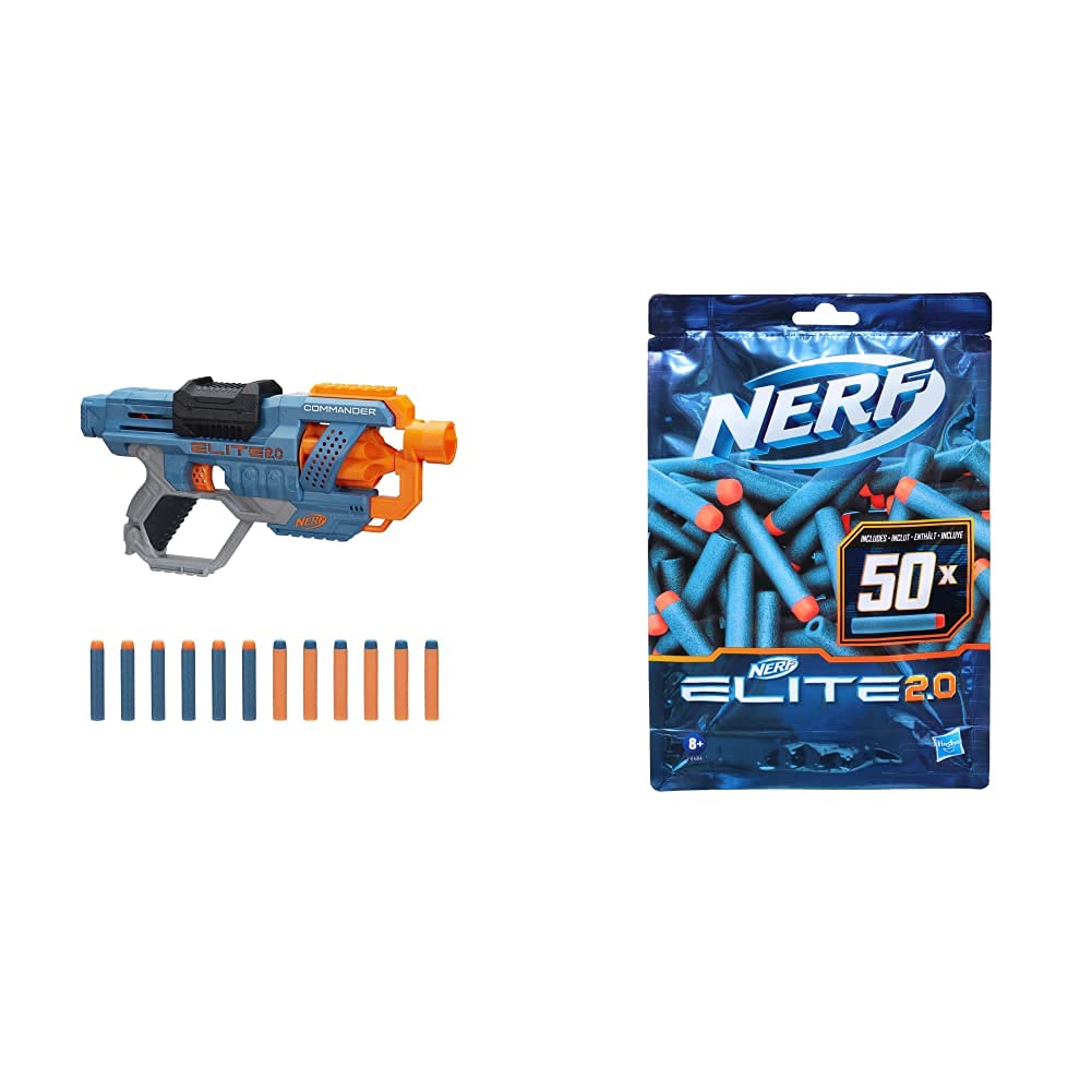 Nerf Mitraillette Nerf Elite 2.0, Recharge De 50 Fléchettes En Mousse Nerf Elite 2.0 Jouet