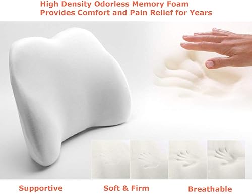 Miniatura 4 de Tektrum Almohada lumbar ortopédica para asiento de automóvil, silla de hogar, oficina, viajes, respaldo, diseño ergonómico 3D que se ajusta a la