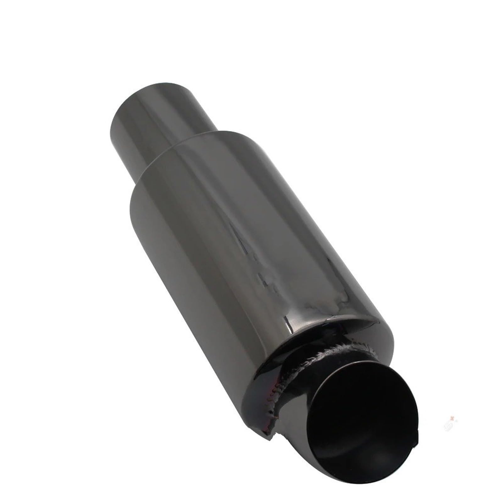 Motorrad-Endschalldämpfer Motorrad Universal Edelstahl Auspuff Schalldämpfer Schwanz 51mm 63mm 76mm Spitze(Silver 63MM)
