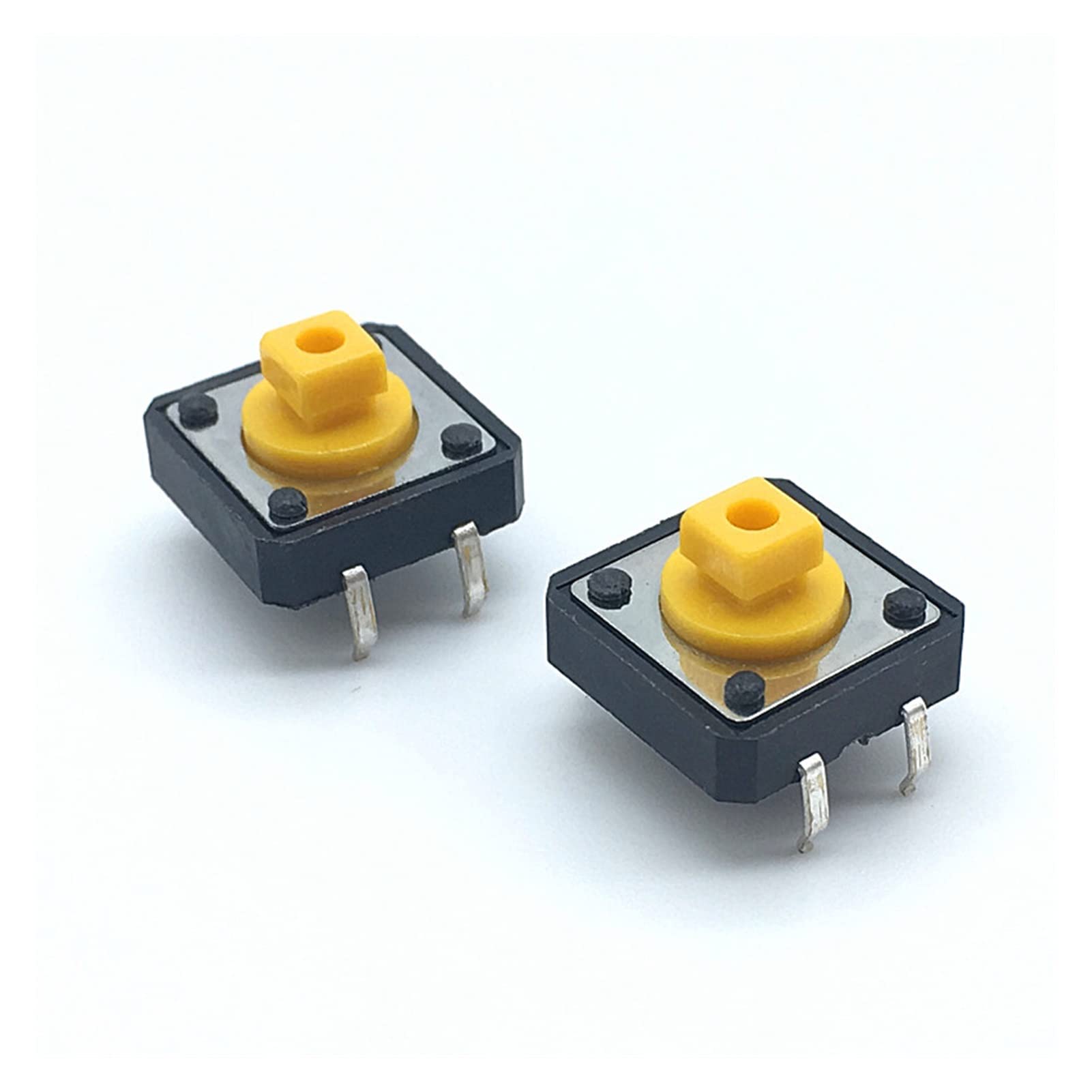 Interruttore tattile 200 pz/lotto 12 * 12 * 7.3mm 4pin Tattile Tatto Mini Interruttore a Pulsante 12x12x7.3mm 4p Micro Interruttore Pulsante Giallo con Manopola (Color : Without Knob)