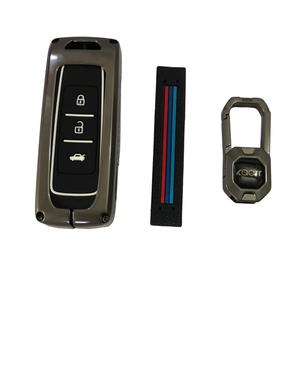 Sponsored Ad - Metal Car Key Case Cover Compatible with M-G Hector Smart Key (for Push Button Start Only) Premium Metal Alloy Keycase with Holder & Rope Chain