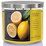 King of Candle - Sugared Lemon Candle | 3 Wicks Highly Scented Soy Wax Candle | Luxury Kitchen Lemon