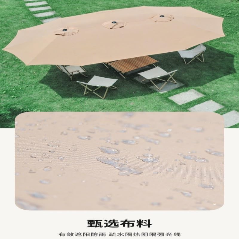 Parasol double pour ombrager une grande table de terrasse sans souffrir de la chaleur