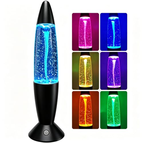 Tornado Lamp Twister Hurricane Light 14-Inch Glitter Motion Light 7 Colors Light Projector Automatic Changing Night Light Relaxing Table Lamp for Home Bedroom Office Decoration Lighting Decor