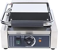 Vista 7 de Parrilla antiadherente comercial Panini Press, tostadora eléctrica comercial de sándwich a la parrilla, sartén para asar interiores, control