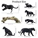 Toymany 7PCS Black Panthers Figurines with Panther Cub and Tree Trunk, Realistic Jungle Animals Figures Family Playset, Educational Toy Cake Toppers