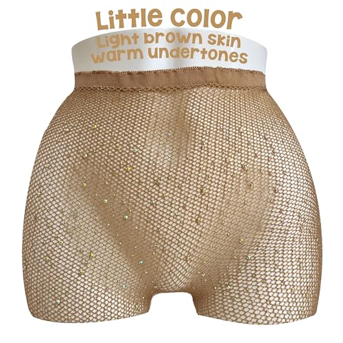 Image of Skintone Carnival Stockings | Gold Glitter Fishnet Tights for Caribbean Women
