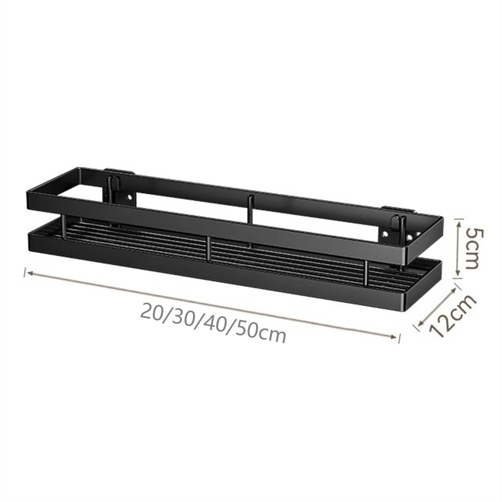 Mensole Bagno Mensola portaoggetti da bagno a parete, portaoggetti da doccia senza foratura, ripiani in acciaio inox 304 for doccia interna e organizer for bagno Portasapone Doccia(Nero,M)