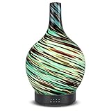 Essential oil diffuser 100ml Art glass marble Aromatherapy Cool Mist Ultrasonic Humidifier 7-color LED Lamp and Waterless Auto Shut-off, 4 Timing Settings, Home Office Yoga Hot Spring Baby