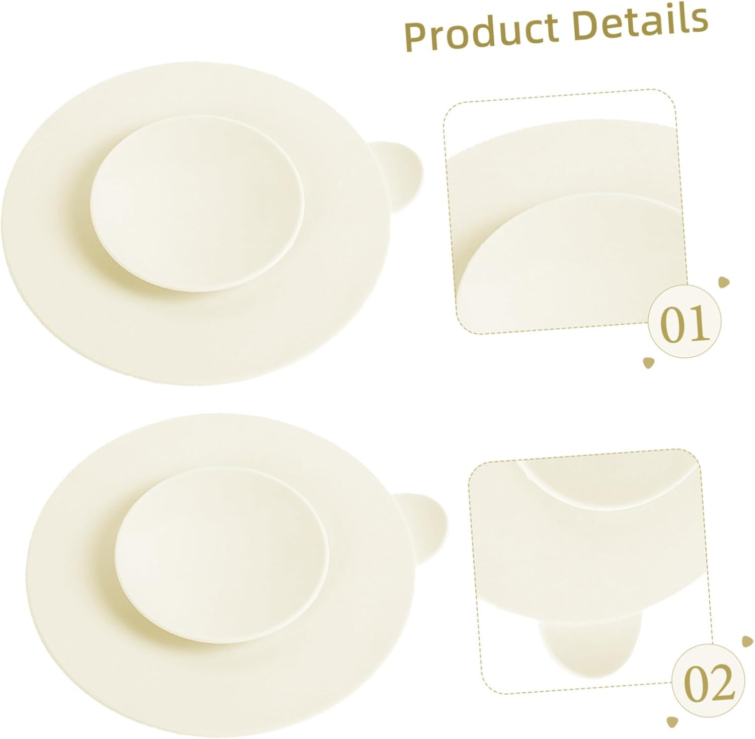 3pcs Silicone Suction Bowl Mats for Food Grade Non Toxic Placemat Suckers with Strong Suction to Prevent Spills Easy to Clean Small Round Bowl Pads