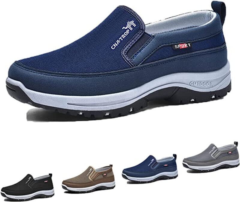 Dfcdcoo Mocasines ortopédicos de viaje transpirables, ortopédicos de viaje Plimsolls Cna Trop, soporte de arco para hombre (azul, 42)