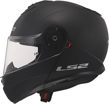 LS2 STROBE 2 Mat Siyah Kask, ECE 22.06 P/J Sertifikalı Profesyonel Çene Açılır Modüler Motosiklet Kaskı, KPA Kabuk, Dahili Güneş Vizörlü, Gözlük Uyumlu