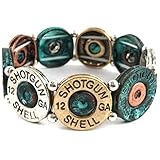 Western Peak Western Vintage 12 Gauge Shotgun Bullet Shell Stretchable Bracelet (Patina XL)