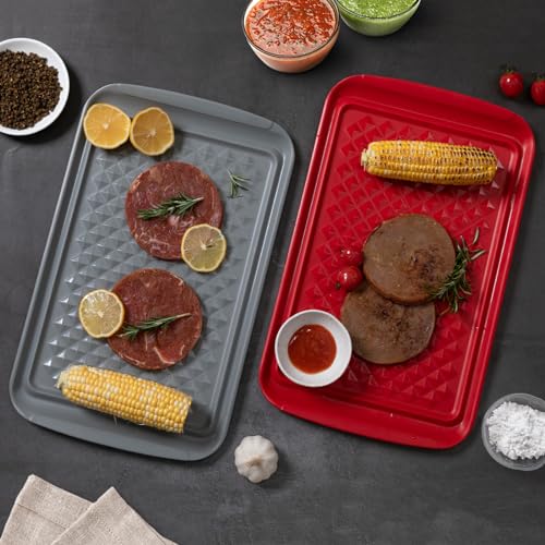 Plateau de service rectangulaire mélamine grand plat desserts biscuits x2