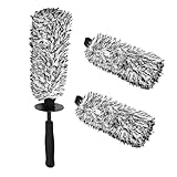 ipow Car Wheel Brush Kit for Detailing,Scratch-Free Microfiber Rim Brush with 2 Replaceable Covers, Tire & Wheel Cleaner Tool for Car, Truck, SUV, Camper, Fenders, Engine, Exhaust Tips, Car Wash Kit